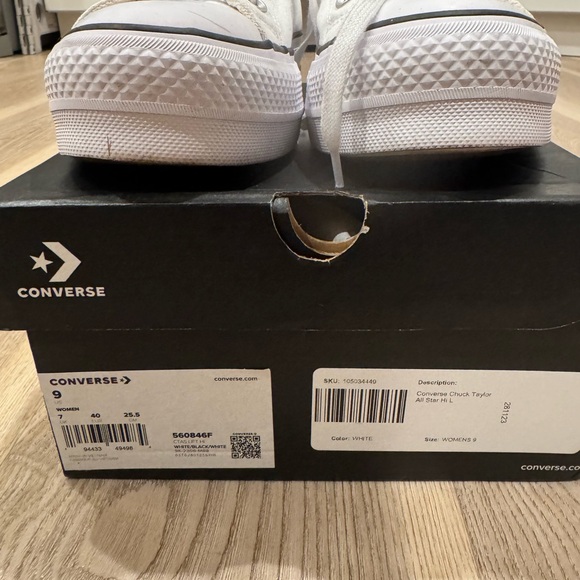 Converse Platform White High-Tops with Black Accents - Picture 3 of 3